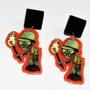 Spooky Zombie Design Dangle Earrings...Super Cute!